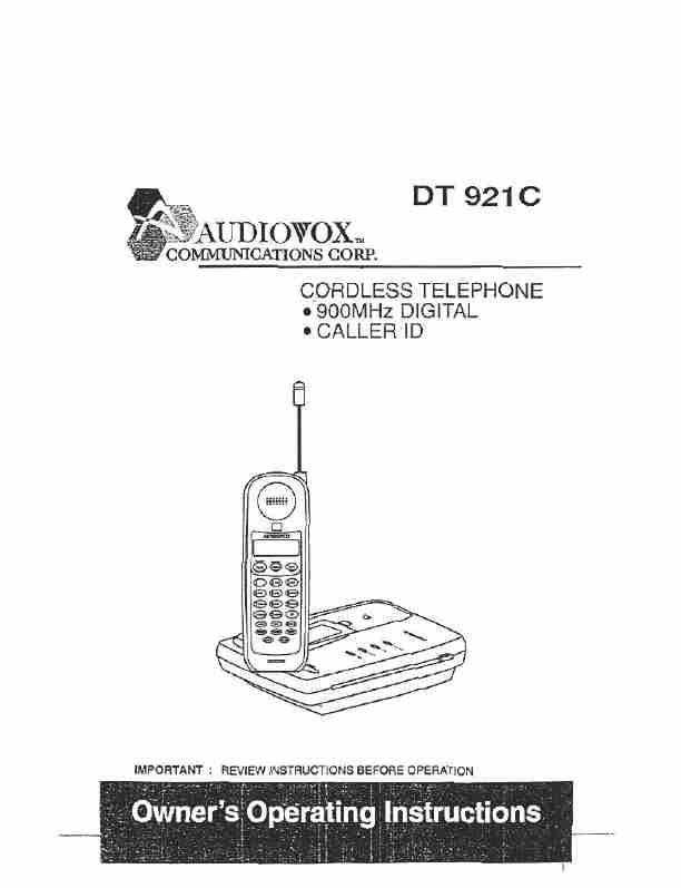 Audiovox Cordless Telephone DT921C-page_pdf
